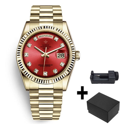 Elegant Rolex Style Luxury Brand Anti Fog Quartz Chronograph Watches for Man Waterproof  Week and Day Display