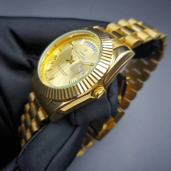 Elegant Rolex Style Luxury Brand Anti Fog Quartz Chronograph Watches for Man Waterproof  Week and Day Display