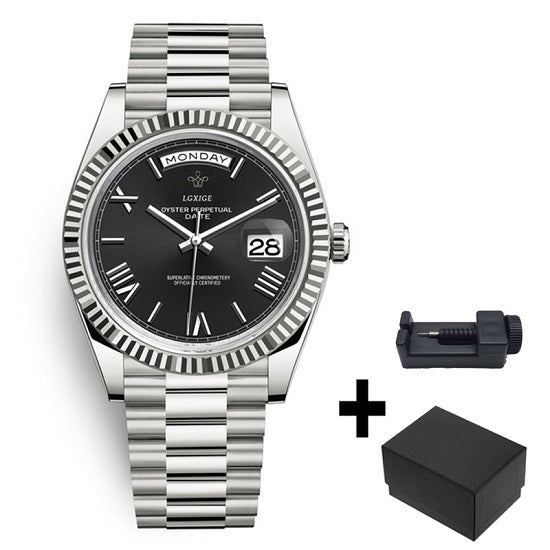 Elegant Rolex Style Luxury Brand Anti Fog Quartz Chronograph Watches for Man Waterproof  Week and Day Display