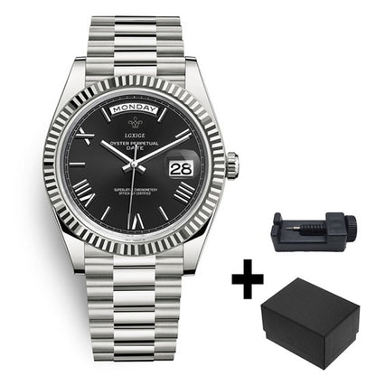 Elegant Rolex Style Luxury Brand Anti Fog Quartz Chronograph Watches for Man Waterproof  Week and Day Display