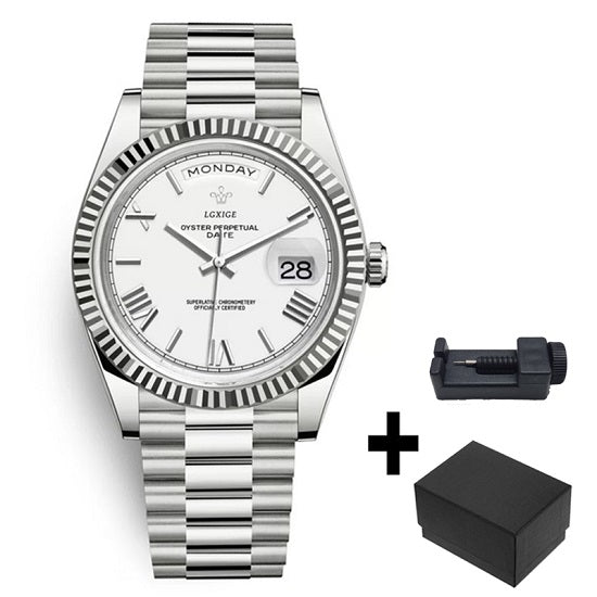 Elegant Rolex Style Luxury Brand Anti Fog Quartz Chronograph Watches for Man Waterproof  Week and Day Display