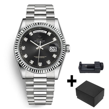 Elegant Rolex Style Luxury Brand Anti Fog Quartz Chronograph Watches for Man Waterproof  Week and Day Display