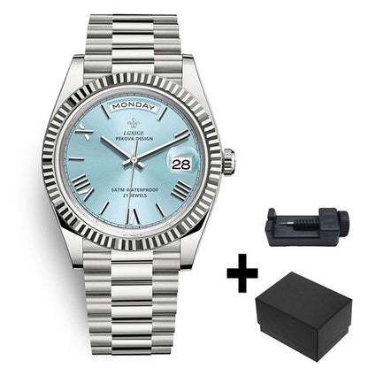 Elegant Rolex Style Luxury Brand Anti Fog Quartz Chronograph Watches for Man Waterproof  Week and Day Display