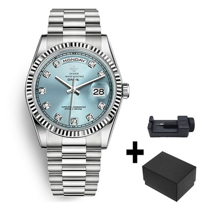Elegant Rolex Style Luxury Brand Anti Fog Quartz Chronograph Watches for Man Waterproof  Week and Day Display
