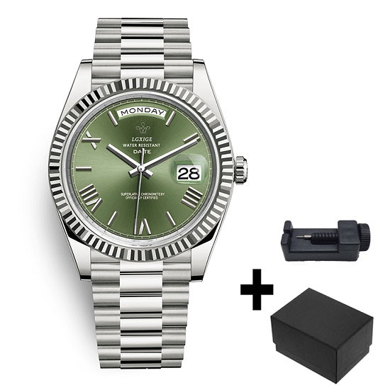 Elegant Rolex Style Luxury Brand Anti Fog Quartz Chronograph Watches for Man Waterproof  Week and Day Display
