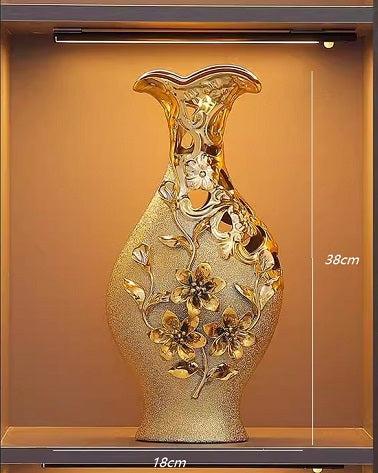 Gold 24 Karate Plated Porcelain Handicrafted Vase Plant Pot Table Decoration Flower Arrangement
