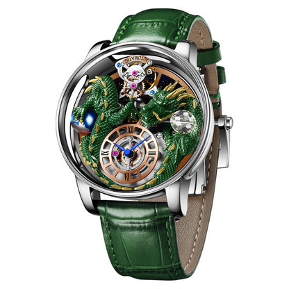 Men's Jacob & Co Dragon Style Unique Design Celestial Body Series Diamond Waterproof Sports  Quartz Watch For Men Sapphire Leather Luminous 500 Meters Divers Waterproof Japanise Quartz Moovement Watches