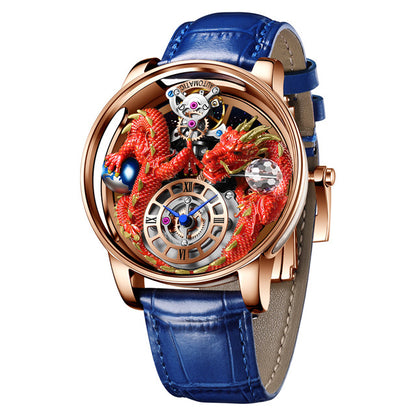 Men's Jacob & Co Dragon Style Unique Design Celestial Body Series Diamond Waterproof Sports  Quartz Watch For Men Sapphire Leather Luminous 500 Meters Divers Waterproof Japanise Quartz Moovement Watches