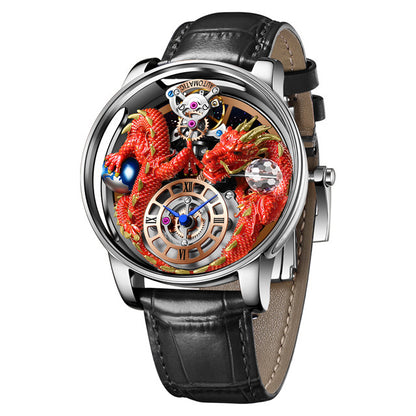 Men's Jacob & Co Dragon Style Unique Design Celestial Body Series Diamond Waterproof Sports  Quartz Watch For Men Sapphire Leather Luminous 500 Meters Divers Waterproof Japanise Quartz Moovement Watches