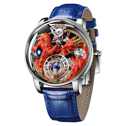 Men's Jacob & Co Dragon Style Unique Design Celestial Body Series Diamond Waterproof Sports  Quartz Watch For Men Sapphire Leather Luminous 500 Meters Divers Waterproof Japanise Quartz Moovement Watches