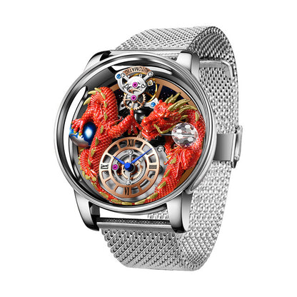 Men's Jacob & Co Dragon Style Unique Design Celestial Body Series Diamond Waterproof Sports  Quartz Watch For Men Sapphire Leather Luminous 500 Meters Divers Waterproof Japanise Quartz Moovement Watches