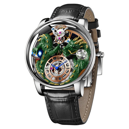 Men's Jacob & Co Dragon Style Unique Design Celestial Body Series Diamond Waterproof Sports  Quartz Watch For Men Sapphire Leather Luminous 500 Meters Divers Waterproof Japanise Quartz Moovement Watches