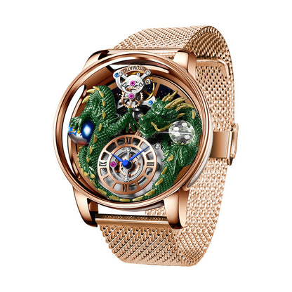 Men's Jacob & Co Dragon Style Unique Design Celestial Body Series Diamond Waterproof Sports  Quartz Watch For Men Sapphire Leather Luminous 500 Meters Divers Waterproof Japanise Quartz Moovement Watches