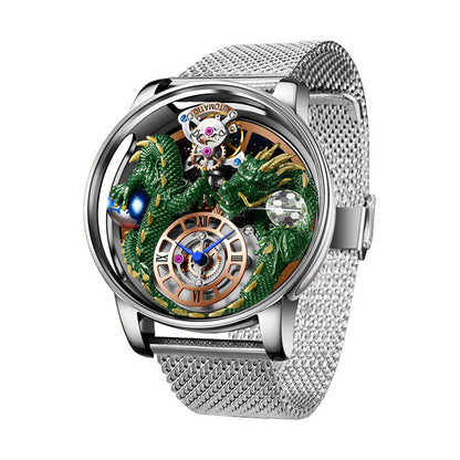 Men's Jacob & Co Dragon Style Unique Design Celestial Body Series Diamond Waterproof Sports  Quartz Watch For Men Sapphire Leather Luminous 500 Meters Divers Waterproof Japanise Quartz Moovement Watches