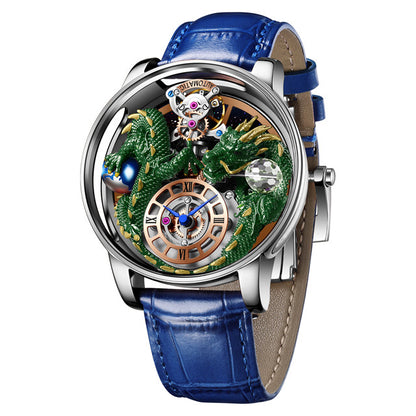 Men's Jacob & Co Dragon Style Unique Design Celestial Body Series Diamond Waterproof Sports  Quartz Watch For Men Sapphire Leather Luminous 500 Meters Divers Waterproof Japanise Quartz Moovement Watches