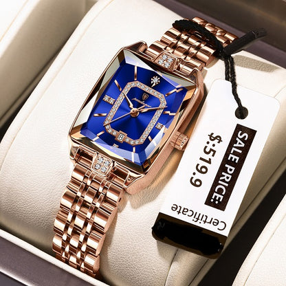 Elegant  Luxury Quartz Waterproof Watch For Women with lab Diamonds