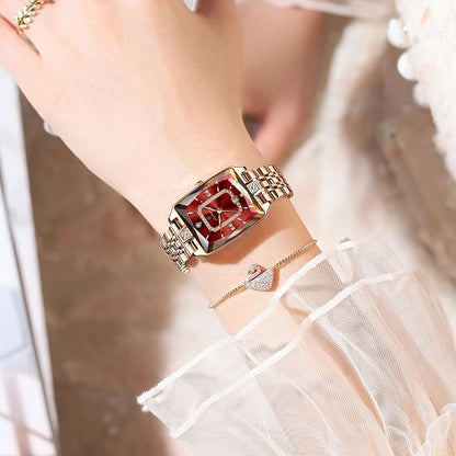 Elegant  Luxury Quartz Waterproof Watch For Women with lab Diamonds