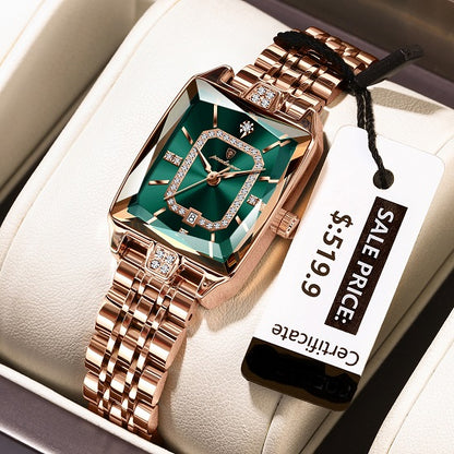 Elegant  Luxury Quartz Waterproof Watch For Women with lab Diamonds