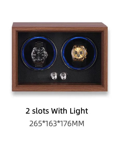 ALDO Apparel & Accessories / Jewelry / Watch Accessories / Watch Winders / Automatic LuxuryTwo Slots Watch Ultra Quiet Winder Multimode Antimagnetic With LED Lights and USB/DC