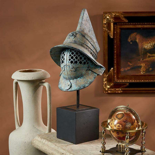 ALDO Arts & Entertainment > Hobbies & Creative Arts > Collectibles > Scale Models Ancient  Roman Pompeii Gladiator Helmet Desktop Statue