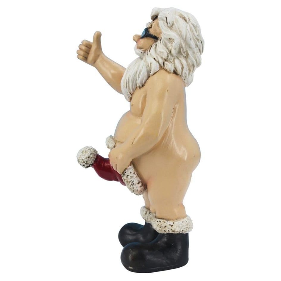 ALDO Artwork Sculptures & Statues 4"Wx3½"Dx8"H. 1 lb. / NEW / resin Santa Unwrapped Father Christmas Holiday Statue