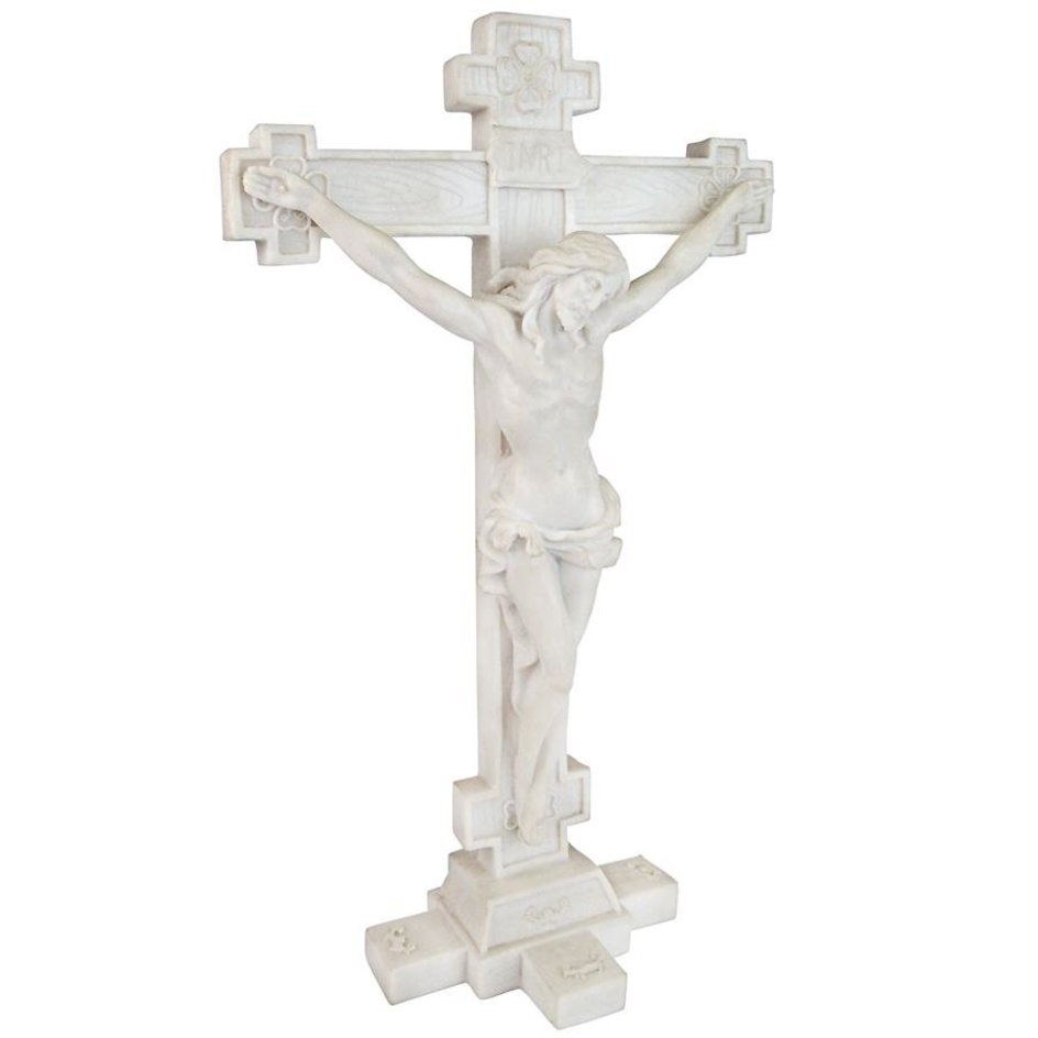 ALDO Artwork> Sculptures & Statues Crucifix  INRI Body of Christ Bonded Marble Statue