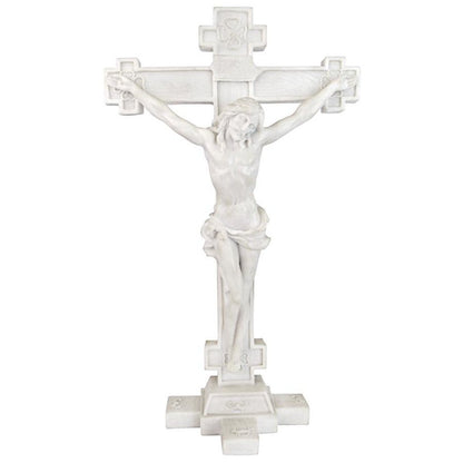 ALDO Artwork> Sculptures & Statues Crucifix  INRI Body of Christ Bonded Marble Statue