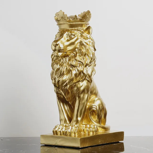 ALDO Artwork Sculptures & Statues Gold Lion King Animal Statue  Sculpture