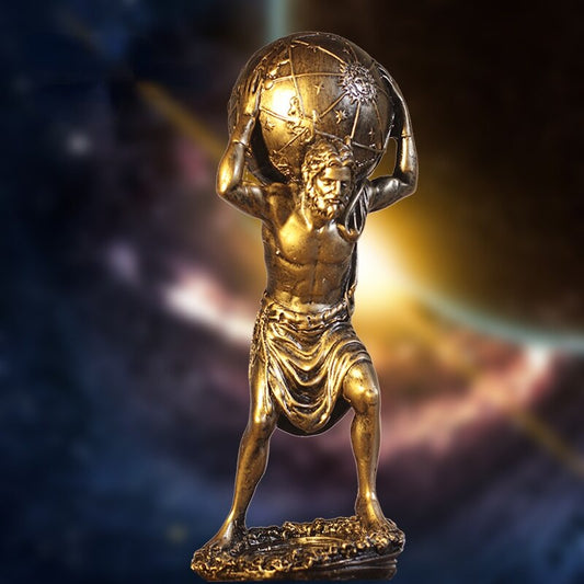 ALDO Artwork Sculptures & Statues Greek Titan Atlas Carrying the World Bronze Color Statue Sculpture