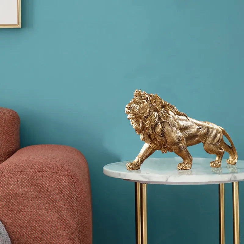 ALDO Artwork Sculptures & Statues Majestic Golden Lion King Statue