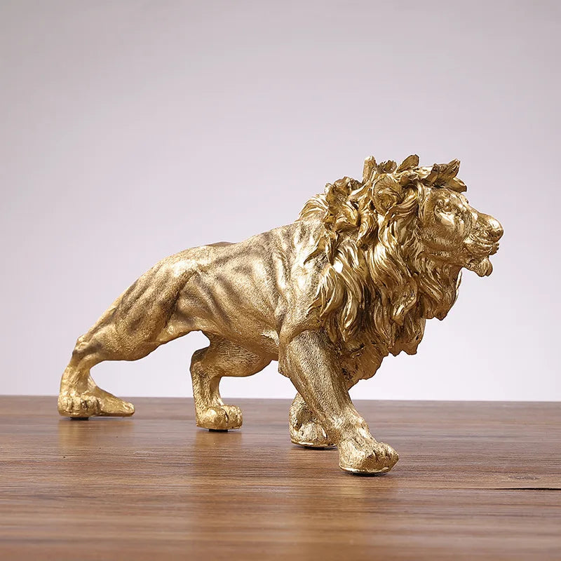 ALDO Artwork Sculptures & Statues Majestic Golden Lion King Statue