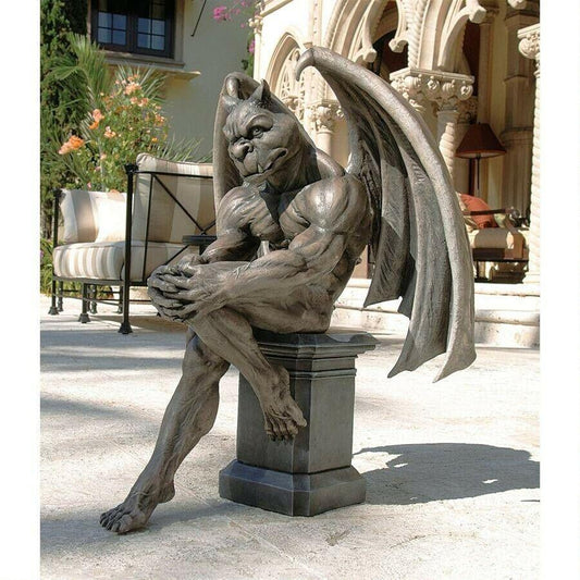 ALDO Artwork Sculptures & Statues Medieval Gargoyle Thinker  Garden Statue