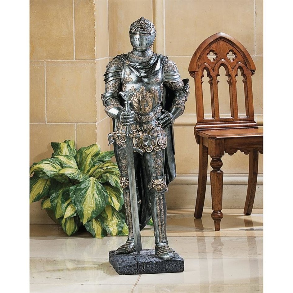 ALDO Artwork Sculptures & Statues Medieval Italian Style Armor Suit Knight Sculpture with Sword