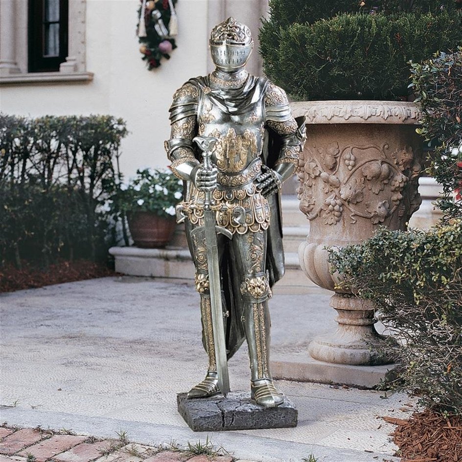 ALDO Artwork Sculptures & Statues Medieval Italian Style Armor Suit Knight Sculpture with Sword