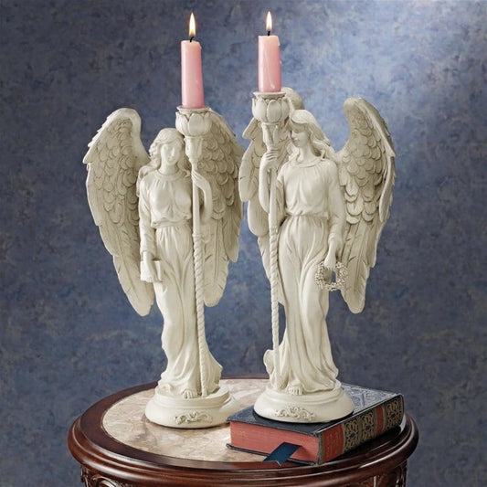 ALDO Artwork> Sculptures & Statues Two Angels  of Virtue Sculptural Candleholders