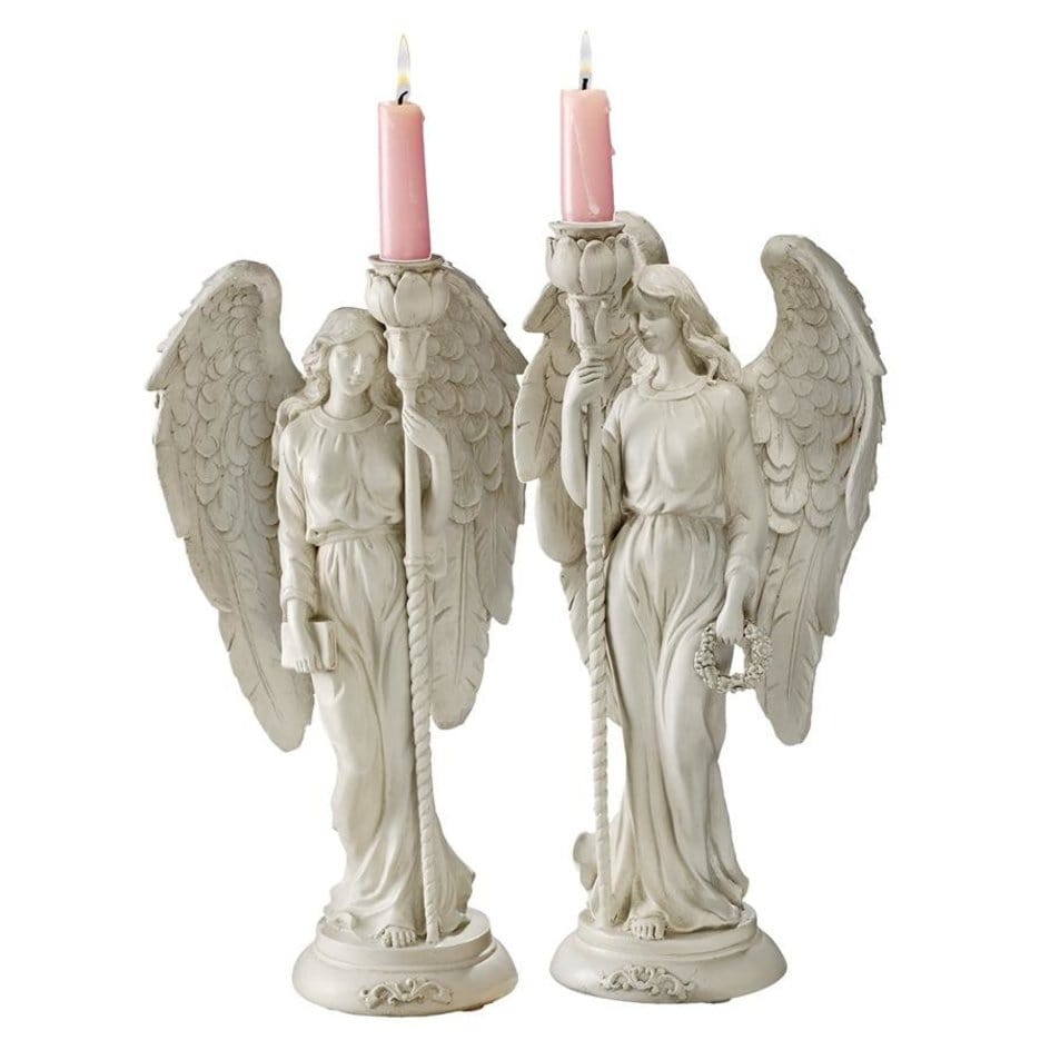 ALDO Artwork> Sculptures & Statues Two Angels  of Virtue Sculptural Candleholders