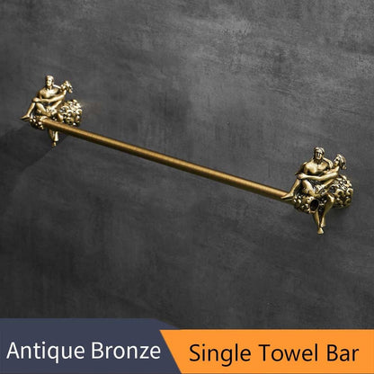ALDO Bathroom Accessories Single Towel Bar Romantic Bathroom Hardware Accessories Set Cupid and Psyche Towel Ring and Robe Hook, Toilet Paper Holder Towel Bar Toilet Brush Holder