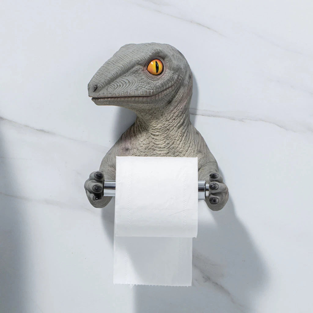 ALDO Bathroom Accessories > Toilet Paper Holders Gray Decorative Dinosaur Toilet Paper Roll Holder Bathroom Wall Mounted.