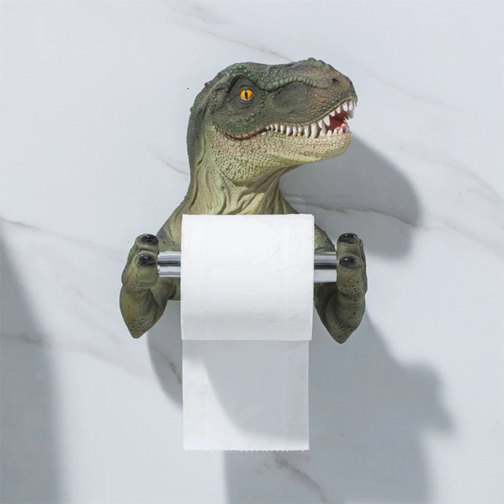 ALDO Bathroom Accessories > Toilet Paper Holders Green Decorative Dinosaur Toilet Paper Roll Holder Bathroom Wall Mounted.