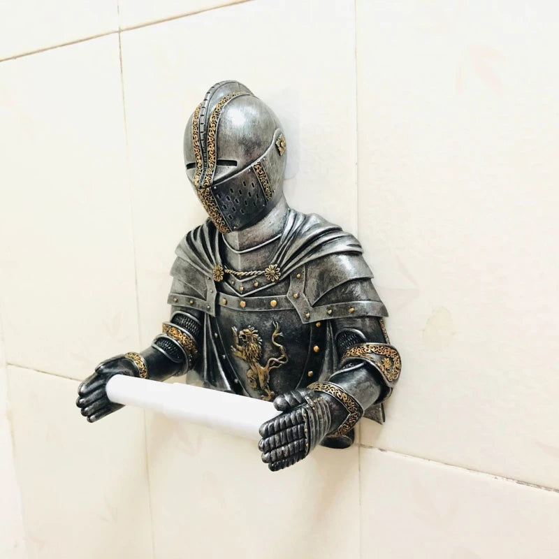 ALDO Bathroom Accessories > Toilet Paper Holders Medieval Statue Italian Knight Toilet Paper Roll Holder Bathroom Wall Mounted