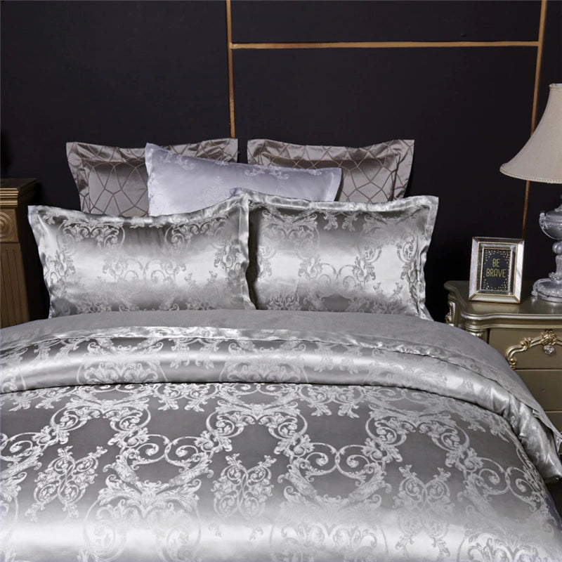 ALDO Bedding >Comforters & Sets Gray / 173x218cm Luxury Gray  Palace Quilt Duvet Bedding Set & Pillowcases