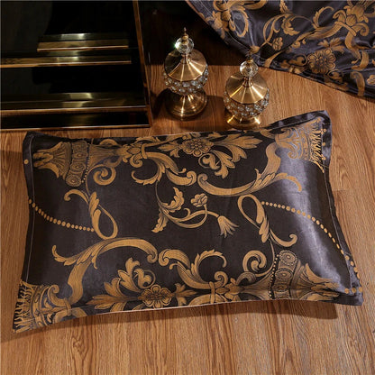 ALDO Bedding >Comforters & Sets Luxury Black Palace Quilt Duvet Bedding Set and Pillowcases