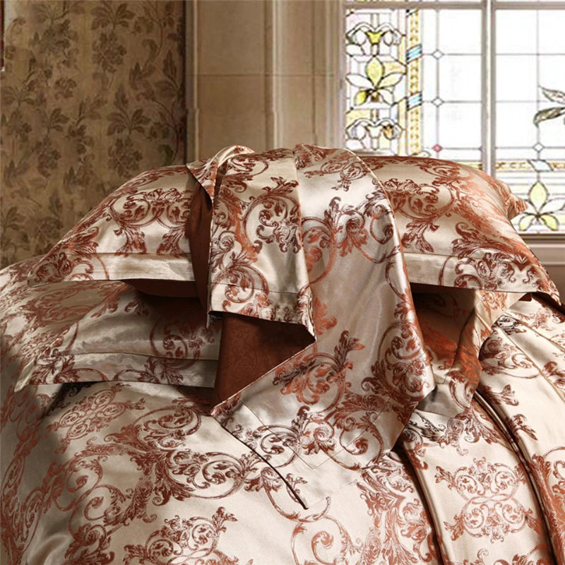 ALDO Bedding >Comforters & Sets Luxury Coffee Palace Quilt Duvet Bedding Set with Pillowcases