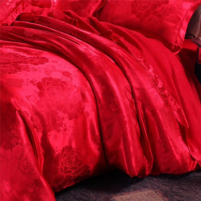 ALDO Bedding >Comforters & Sets Luxury Red Palace Quilt Duvet Bedding Set & Pillowcases