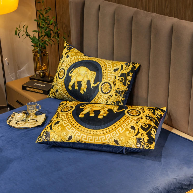 ALDO Bedding >Comforters & Sets Luxury Versace Style Luxury Egyptian Cotton Duvet Bedding Set with Embroidery