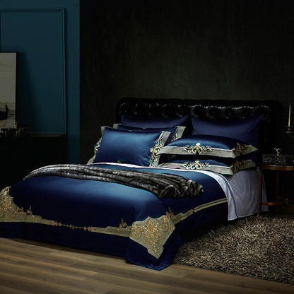ALDO Bedding >Comforters & Sets Persian Royal Blue Style Luxury Duvet Set 100% Egyptian Cotton With Golden Embroidery