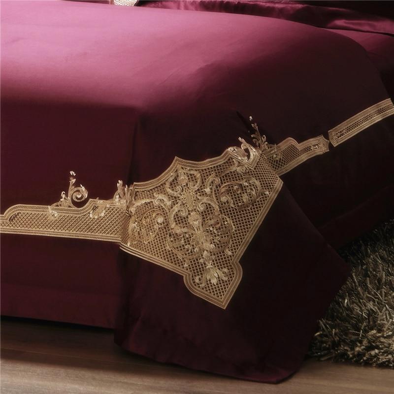 ALDO Bedding >Comforters & Sets Persian  Royal Maroon Style Luxury Duvet Set 100% Egyptian Cotton With Golden Embroidery