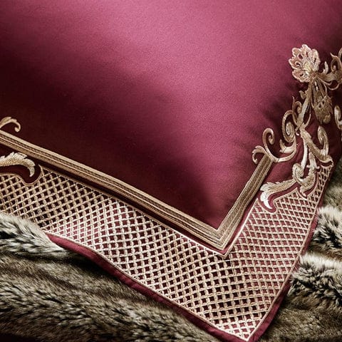 ALDO Bedding >Comforters & Sets Persian  Royal Maroon Style Luxury Duvet Set 100% Egyptian Cotton With Golden Embroidery