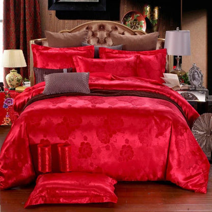 ALDO Bedding >Comforters & Sets Red / 200x230cm Luxury Red Palace Quilt Duvet Bedding Set & Pillowcases