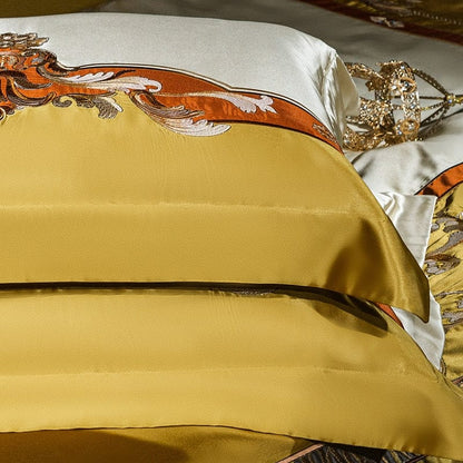 ALDO Bedding >Comforters & Sets Sultan's Finest Royal Gold Style Luxury Duvet Set Egyptian Cotton With Golden Embroidery
